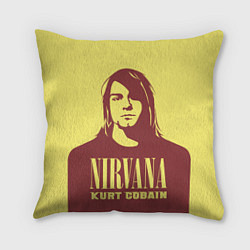 Подушка квадратная Kurt Cobain Nirvana, цвет: 3D-принт
