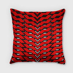 Подушка квадратная Красная броня с белыми прорезями