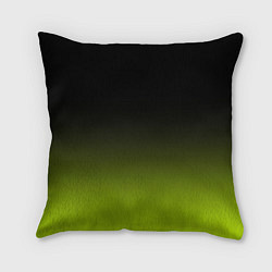 Подушка квадратная Чёрно-салатовый градиент, цвет: 3D-принт