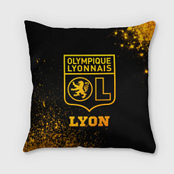Подушка квадратная Lyon - gold gradient, цвет: 3D-принт