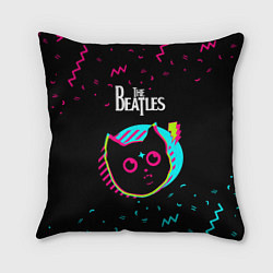 Подушка квадратная The Beatles - rock star cat