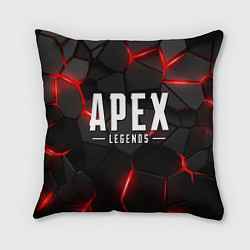 Подушка квадратная Апекс легенд - красный неон, цвет: 3D-принт