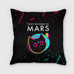 Подушка квадратная Thirty Seconds to Mars - rock star cat, цвет: 3D-принт