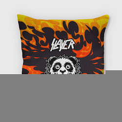 Подушка квадратная Slayer рок панда и огонь, цвет: 3D-принт
