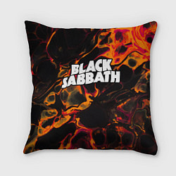 Подушка квадратная Black Sabbath red lava