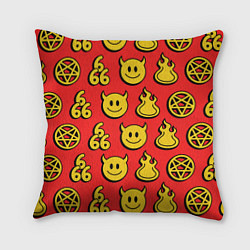 Подушка квадратная 666 y2k emoji pattern