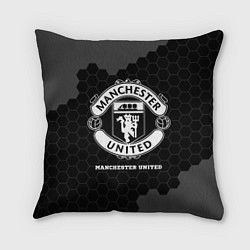 Подушка квадратная Manchester United sport на темном фоне