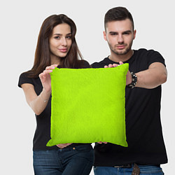 Подушка квадратная Яркий салатовый с лёгким затемнением, цвет: 3D-принт — фото 2