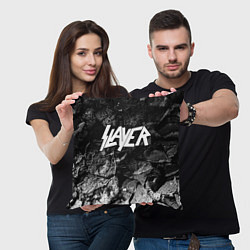 Подушка квадратная Slayer black graphite, цвет: 3D-принт — фото 2