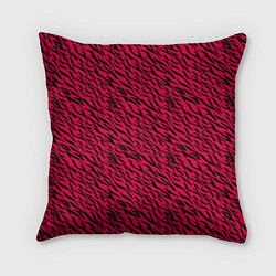 Подушка квадратная Яркий чёрно-розовый шкура