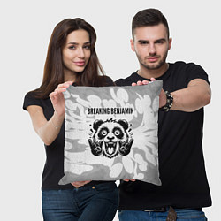 Подушка квадратная Breaking Benjamin рок панда на светлом фоне, цвет: 3D-принт — фото 2