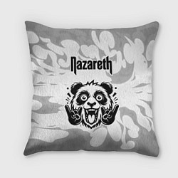 Подушка квадратная Nazareth рок панда на светлом фоне, цвет: 3D-принт