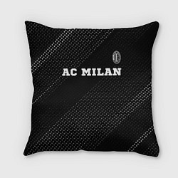 Подушка квадратная AC Milan sport на темном фоне посередине