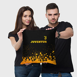 Подушка квадратная Juventus - gold gradient посередине, цвет: 3D-принт — фото 2