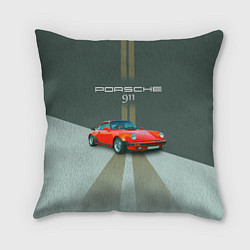 Подушка квадратная Porsche спортивный немецкий автомобиль, цвет: 3D-принт