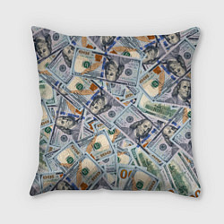 Подушка квадратная Банкноты сто долларов, цвет: 3D-принт