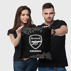 Подушка квадратная Arsenal sport на темном фоне, цвет: 3D-принт — фото 2