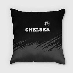 Подушка квадратная Chelsea sport на темном фоне посередине