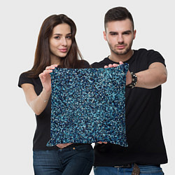 Подушка квадратная Синий пёстрый текстурированный, цвет: 3D-принт — фото 2