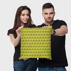 Подушка квадратная Паттерн с авокадо в разрезе, цвет: 3D-принт — фото 2