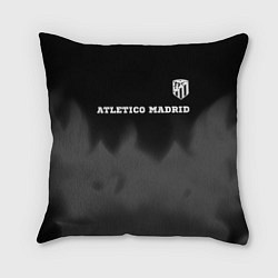 Подушка квадратная Atletico Madrid sport на темном фоне посередине