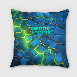 Подушка квадратная Abiotic Factor logo bright neon