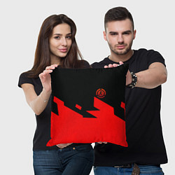 Подушка квадратная CSGO стильная геометрия красный, цвет: 3D-принт — фото 2