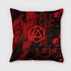 Подушка квадратная Linkin park red logo, цвет: 3D-принт