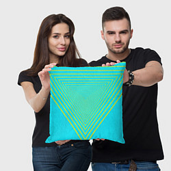 Подушка квадратная Треугольники уходящие в даль, цвет: 3D-принт — фото 2