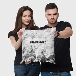 Подушка квадратная Galatasaray white graphite, цвет: 3D-принт — фото 2