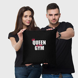 Подушка квадратная Queen of the gym - crown, цвет: 3D-принт — фото 2