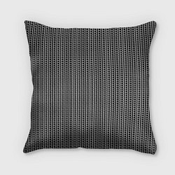 Подушка квадратная Чёрно-белый полосы в горошек