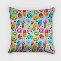 Подушка квадратная Летние сладости, цвет: 3D-принт