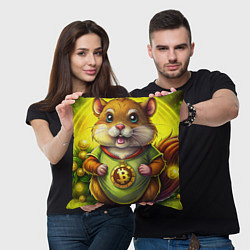 Подушка квадратная Крипто-хомяк, цвет: 3D-принт — фото 2