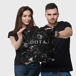 Подушка квадратная Dota black ice, цвет: 3D-принт — фото 2