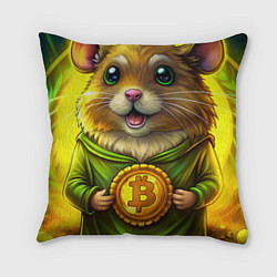Подушка квадратная Пушистик и криптовалютные сбережения, цвет: 3D-принт