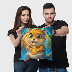 Подушка квадратная Хомячок с криптой, цвет: 3D-принт — фото 2