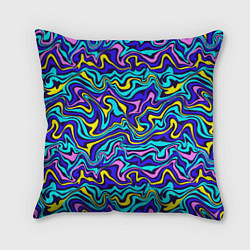 Подушка квадратная Psychedelic multicolored pattern, цвет: 3D-принт