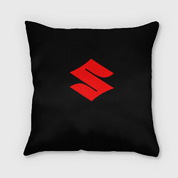 Подушка квадратная Suzuki red logo