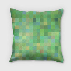 Подушка квадратная Пиксели в зеленом