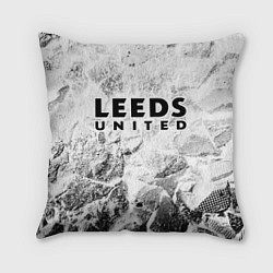Подушка квадратная Leeds United white graphite, цвет: 3D-принт