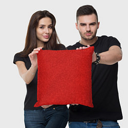 Подушка квадратная Красный однотонный текстурованный, цвет: 3D-принт — фото 2