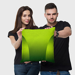 Подушка квадратная Яркий зеленый градиентный комбинированный узор, цвет: 3D-принт — фото 2