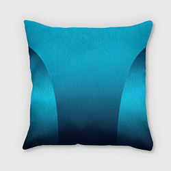 Подушка квадратная Яркий голубой с синим градиент комбинированный кро, цвет: 3D-принт