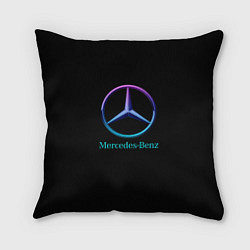 Подушка квадратная Mercedes neon logo