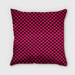 Подушка квадратная Паттерн розовый клетка, цвет: 3D-принт