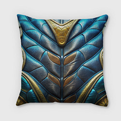 Подушка квадратная Объемная синяя текстурная кожа, цвет: 3D-принт