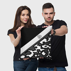 Подушка квадратная Россия камуфляж текстура, цвет: 3D-принт — фото 2