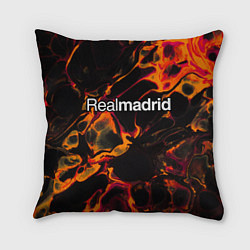 Подушка квадратная Real Madrid red lava, цвет: 3D-принт