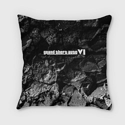 Подушка квадратная GTA 6 black graphite, цвет: 3D-принт